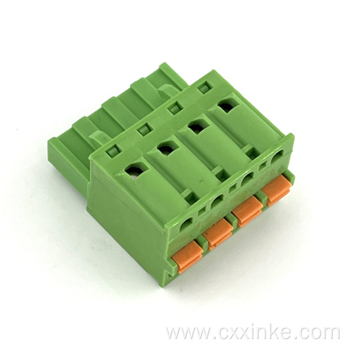 electrical ul94-v0 5.08MM pitch spring plug-in terminal block with orange buttons